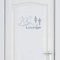 INDIGOS UG - Wandtattoo Wohnzimmer - Wandaufkleber WC Lounge Türaufkleber 30cm x 17cm Silber - Aufkleber Kinderzimmer Schlafzimmer Küche Badezimmer Büro Dekoration