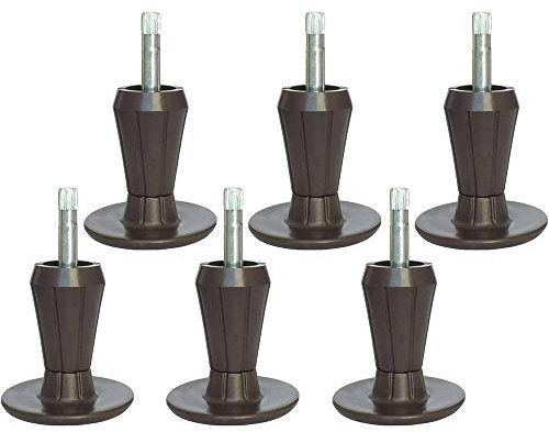 Ersatz-Bettrahmenfüße, 2-teilig, Stahlstiel, Kunststoff-Bettrahmen, Gleitbeine zum Ersetzen von Rädern, 6 Stück