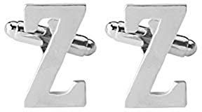 Ducomi Alpha Herren-Manschettenknöpfe mit Initialen und Buchstaben – originelle Geschenkidee, elegant, für Herren, Geburtstag, Hochzeit, Abschlussfeier und Zeremonie (Paar Z + Box)