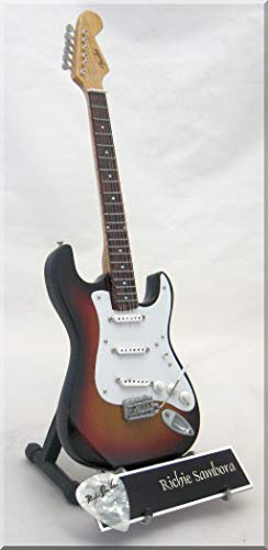 ARTSTUDIO35 Richie Sambora Miniatur-Gitarre Jon Bon Jovi mit Plektrum, Holz, Kunstwerk, Gitarre, Musik, Holzfarben