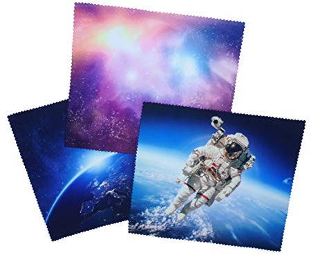 Go Optical Microfiber Glasses Spectacle Phone Lens Screen Cleaning Cloths Space Theme X 3 Microfibre (3pc Mixed Pack)
