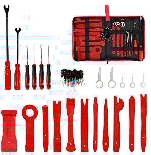 UTSAUTO 40Pcs Auto Audio Trim Removal Tool Set Car Panel Door Audio Trim Removal Install Tool Kit Upholstery Removal Tool with Storage Bag