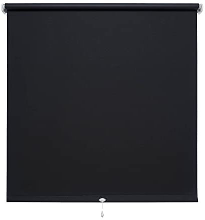 Verdunkelungsrollo Springrollo Schnapprollo Rollo schwarz Breite 60-200 cm Länge 180 cm Blickdicht Blickschutz (180 x 180 cm)