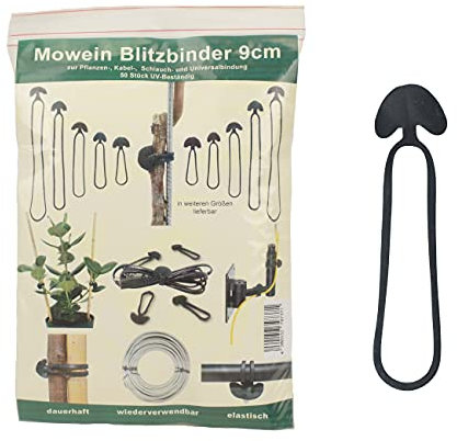 Mowein Lot de 50 liens de serrage pour plantes - 9 cm - Pour l'horticulture et la maison - Serre-câbles - Reliure universelle en caoutchouc - Résistant aux UV et élastique - Refermables