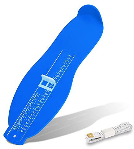 DKINY Fußmessgerät Schuhgrößen Messen Größen 18-47 mit Maßband PVC Innenschuhmessgerät Schuhgrößentabelle Schuhgrößenmessgerät Schuhmessgerät Füße Messgerät Fussmesser für Kindern und Erwachsenen-Blau