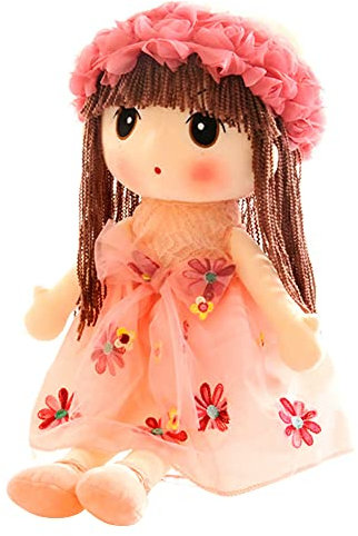 LICHENGTAI Weiche Stoffpuppe, 45cm Schöne Puppe Stoffpuppe Plüsch Stofftier Spielzeug Cartoon Deko Toy Geschenk Gift für Kinder Baby Mädchen, Rosa