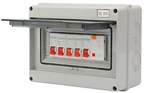 Ailao Consumer Unit 4 Way Garage Caravan 63A 30mA RCD 4MCB 2 * 6A+20A+32A