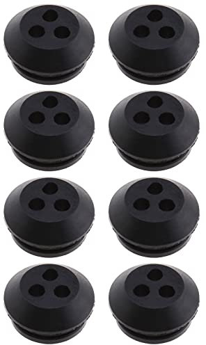ECSiNG 8pcs Arandelas de Goma para Tanque de Combustible de 3 Orificios Color Negro Diámetro de Orificio de 4mm Arandela para Manguera de Tubo de Aceite Arandela para Cortadoras de Césped