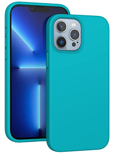 ARSUNOVO Compatible with iPhone 13 Pro Case 6.1 inch, [Shockproof][Anti-Scratch] Slim Liquid Silicone Case Protective Bumper Rubber Gel Cover for iPhone 13 Pro 6.1(Teal)