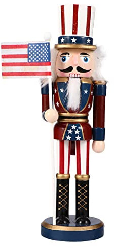 Angoily 1Pc Christmas Nutcracker Puppet Classic Wooden Walnut Soldier Decoration for Home Kitchen Festive Holiday Cheer Beautifully Painted Design Boy Girl and Collectors