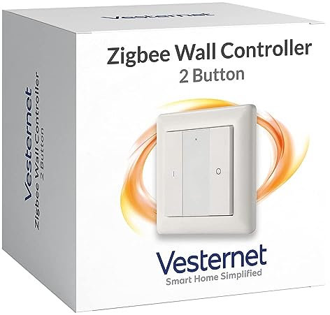 Vesternet Zigbee 2-Tasten-Smart-Wandcontroller | Lösen Sie bis zu 6 Szenen in Ihrem Smart Home Hub aus | Kompatibel mit Home Assistant, SmartThings und Hubitat