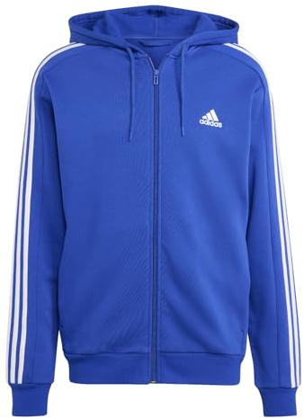 adidas Men's Essentials Fleece 3-Stripes Full-Zip, Semi Lucid Blue, 4X-Large