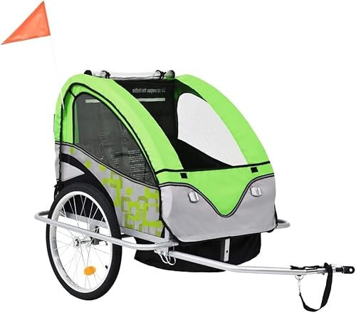 HACSYP Fahrradkindertrageanhänger, Kinderfahrradanhänger Leichte Konstruktion 2 in 1 Stabiler Stahlrahmen, 40 kg Tragkraft mit Zwei Innentaschen