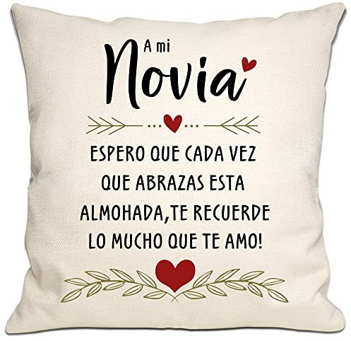 Bommex Regalo de Novia: Cojín Con Mensaje 'Espero Que Cada Vez Que Abraces Este Cojín Te Recuerde Cuánto Te Quiero' - Para Cumpleaños, San Valentín, Aniversario, Navidad