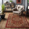 SIMPEX Orientalischer Teppich Wohnzimmer, Schlafzimmer, Esszimmer, Läufer, Flur Boho Teppich Kurzflor Weich 12 mm Carpet Orient, Rot, 80 x 150 cm
