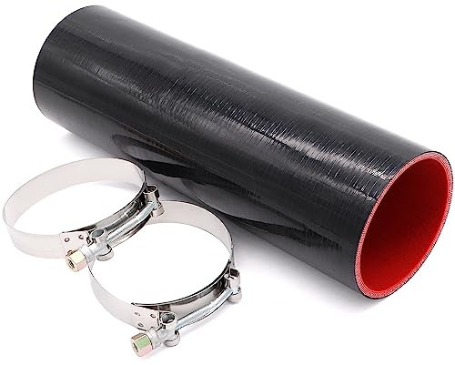 8,9 cm ID-Schlauchkupplung, gerade, hochtemperaturbeständig, 4-lagig, verstärkt mit Edelstahl-T-Bolzen-Klemme