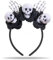 Hatstar Dia Los de Muertos Haarreif | Haarband mit Skelett Händen & 3 Totenköpfen | Kopfschmuck Haarschmuck | Deko Accessoire zu Halloween, Karneval und Fasching
