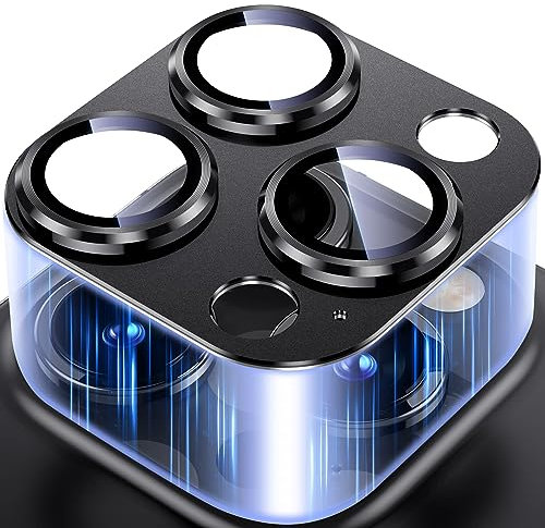 Uyiton für iPhone 15 Pro/iPhone 15 Pro Max Kameraschutz, [Einteiliges Design] Anti-Kratzer Kamera Schutz Linsenschutz Schutzglas für iPhone 15 Pro/iPhone 15 Pro Max Schwarz