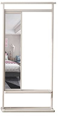 IMYOGI Porte-Manteau à vêtements, Porte-Manteau d'entrée, Porte-Chaussures, Grand Porte-Manteau de Couloir avec Miroir, Porte-Manteau sur Pied, Assemblage Facile. (Blanc 87x33x178cm)