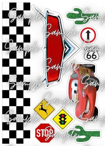 Cars edible cake topper, edible print desig 2