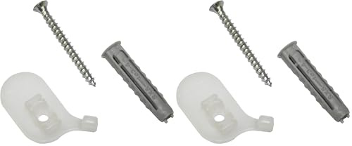 GARDINIA Deckenträger für Aluminium-Vorhangschiene, 1-läufig, Weiß, 2 Stück (Packung mit 2)