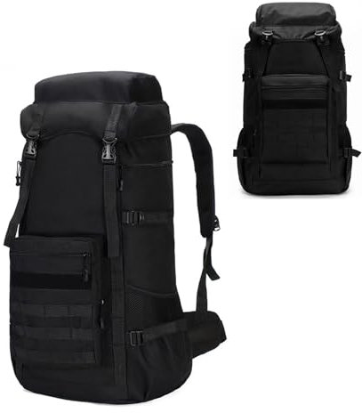 Wanderrucksack Herren Damen, 80L Großes Fassungsvermögen Wasserdichte Bergsteigertasche Leichter Trekkingrucksack, Outdoor Reißfest Wasserdichter Rucksack für Camping, Tagesrucksack, Klettern, Touren