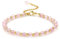 Adramata Perlen Armband für Damen 5MM Naturstein Armbänder 3MM Edelstahl Perlenarmbänder Verstellbare Vergoldete Armband Edelsteine Boho Armband Perlenarmband Damen Schmuck mit Geschenkbox