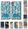 Tirita Personalised Wallet Phone Case for iPhone 5 / 5s / SE 2016 With Card Holder – Leather Flip Case or Cover With Custom Name – Cute Personalised Gift for Women [05. Floral Abstract Blue Flowers]