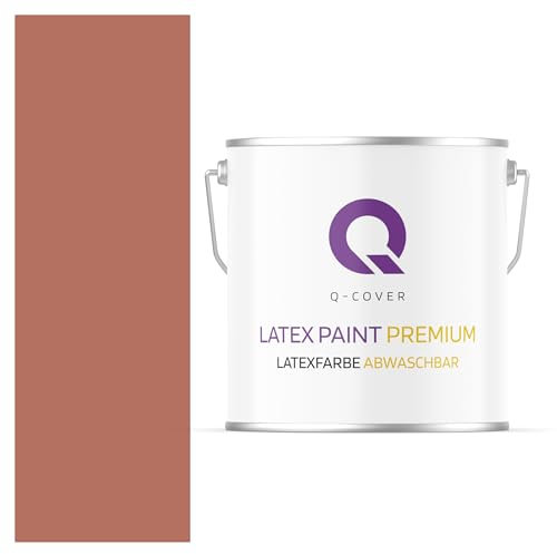 Q-COVER Latexfarbe Abwaschbar 5LZiegel Rot Farbton Innenfarbe Wandfarbe Deckenfarbe Klasse 2 Mattfarbe Für Allergiker Scheuerfest Geruchlos Frei Von Voc