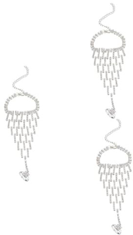 DEARMAMY 3stücke Bridal Rhinestone Hand Bracelet Elegantes Hochzeitsarmband Mit Fingerring Für Frauen Für Verlobungen Und Besondere Anlässe Funkelnde Schmuckstücke Für Unvergessliche