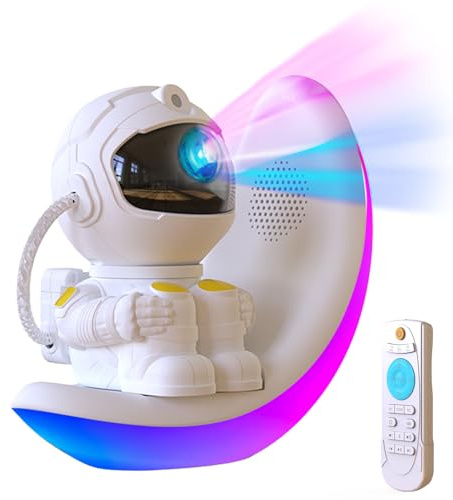 Galaxy Projector - Astronaut Galaxy Projector with Built In Speaker, Remote Star Projector for Bedroom & Ceiling, Night Light for Kids, Adults, Party/Room Decor, Christmas/Birthday Gift