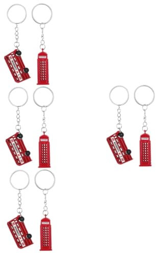 CAXUSD 4 Sets Vintage Schlüsselanhänger Cool British Element Legierung Hängender Charme Dekoration 2 Stück * 4