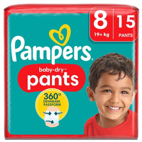 Pampers Baby-Dry Pants Größe 8, 15 Windeln, 19kg+ (15 Stk)