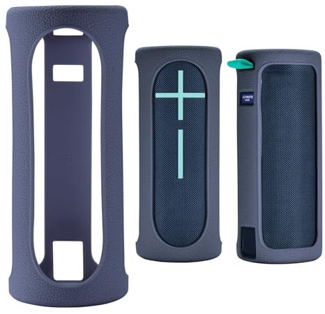 Travel Carrying Silicone Case for Ultimate Ears Boom 4 Portable Bluetooth Speaker,Protective Silicone Cover for UE Ultimate Ears Boom 4 Speaker (Blue)