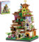 TRavesty Magisches Blumenhaus Baustein Sets, 3350 Teile Modular Haus Bausteine Bausatz, Architektur Haus Bausteine Stadthaus Modell, Kirschblüten Baum Haus Modellbausatz Geschenk für Kinder