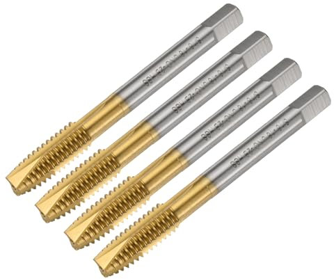 QUARKZMAN 4Pcs 5/16-18 Unc B2 Taraud à Pointe en Spirale, Screw Tap Threading Tapping Tool, 6542 Revêtu de Titane Acier à Haute Vitesse Machine Robinets Taraudage Bit