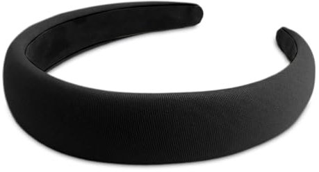 SXQLYH Haarreif gepolstertes Stoff Haarreifen - Stirnband Gepolstert Damen - Wunderschön Stirnband Damen Haarschmuck Stoff Haarreifen Breit Gepolstert Haarband für Frauen Mädchen (Schwarz)