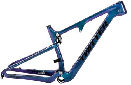 27.5er 29ER Mountainbike BOOST Rahmen 15 17 19 21 Enduro/Downhill Federung Rahmen Federweg 120mm XC/DH Carbon Fahrradrahmen 12*148mm Steckachse Scheibenbremsrahmen(Chameleon Black,27.5*21)