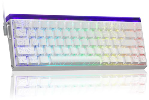 AULA Hero 68 HE Clavier de jeu 60 % filé, clavier à interrupteur magnétique à effet Hall avec un taux de sondage de 8K Hz, touches PBT imprimées sur le côté, boîte lumineuse rétroéclairée RVB