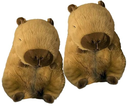 Capybara Hausschuhe Plüsch – Kuschelige Tierpantoffeln | Lustige Slipper | Gr. 33-40 (Capybara Yuzu Hellbraun (geschlossen), EU Schuhgrößensystem, Erwachsene, Alphanumerisch, M, Einheitsgröße)