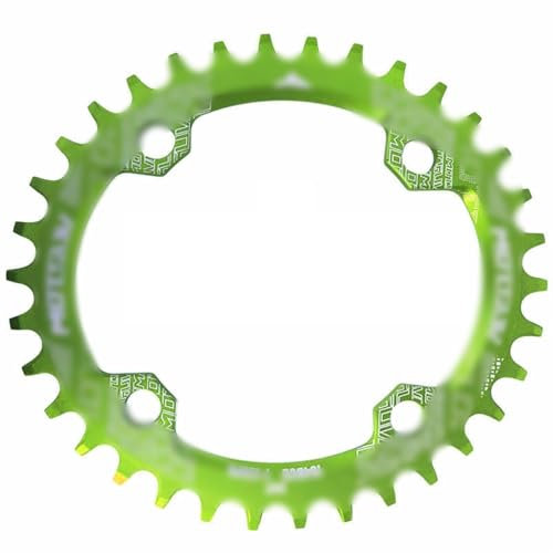 Skdvy Plato de Bici,Plato Monoplate Plato Ovalado 104BCD for Bicicleta de montaña, Plato de Bicicleta, Plato dentado de 32T, 34T y 36T, Plato de 104 Bcd(36T,Green)