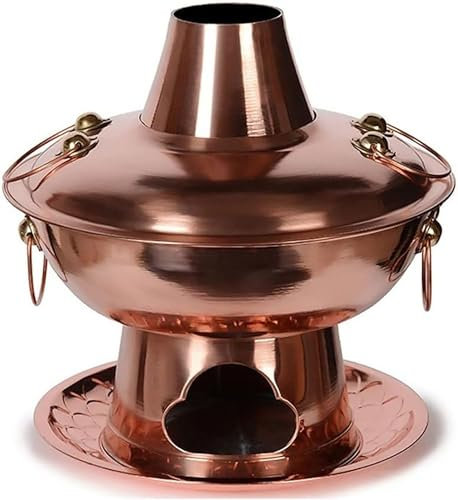 DFGHNBVC Pentola Cinese in Rame, Pentola Tradizionale Cinese in Rame E Carbone, Antica Pechino, Pentola, Uso Domestico in Campeggio, Ideale per Cucinare E Regalare Un Insolito Regalo.