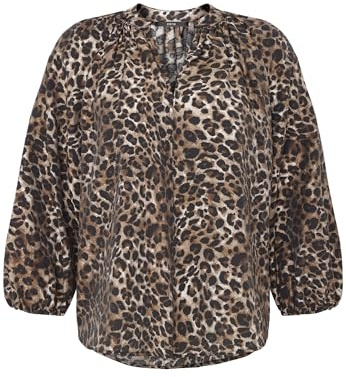 zero Damen Schlupfbluse mit Leoprint