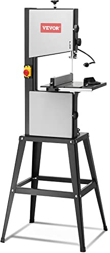 VEVOR Sega a nastro con supporto, 9,65 pollici, 506 giri/min / 920 giri/min, sega a nastro da tavolo a due velocità, 370 W, motore da 1/2 HP, altezza di taglio da 6 pollici, lunghezza lama da 183 cm