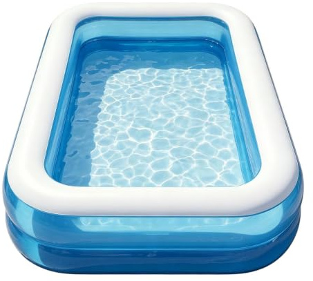 Gran piscina inflable placeres en el patio