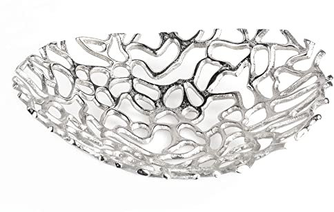 Edle Dekoschale Koralle 29 cm Alu Schale Schüssel Metallschale Tischdekoration