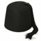 Village Hats Schwarzer Fez Hut mit Schwarzer Troddel - XL