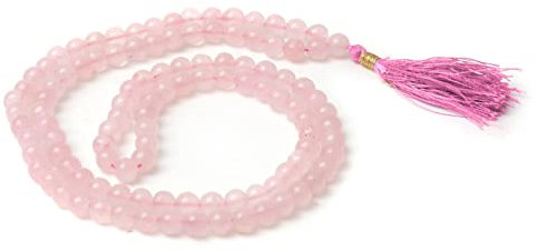 Berk Mala-Kette aus Rosenquarz, 108 Perlen, 70 cm, für Erwachsene, Unisex, Kristall, Spiritual, Healing, Aesthetic