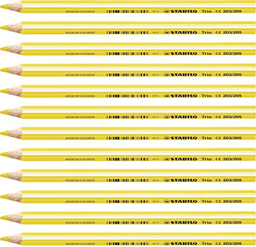 STABILO - Dreikant-Buntstift - Trio dick - 12er Pack - gelb