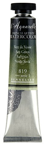 SENNELIER L'Aquarelle French Watercolor, 21ml Tube, S1 Sap Green